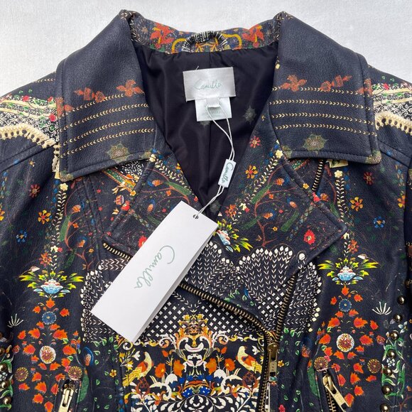 NWT Camilla Studded Leather Biker Jacket Behind Closed Doors S - Picture 3 of 14
